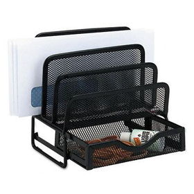 RolodexTM 62530 - Wire Mesh Mini Sorter with Drawer, Four Sections, 3 3/4w x 6 5/8d x 7h, Blackrolodextm 