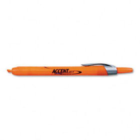 Accent Retractable Highlighters, Chisel Tip, Orange, 12/Pk