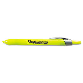 Accent Retractable Highlighters, Chisel Tip, Fluorescent Yellow, 12/Pk