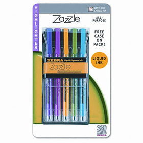 Zebra 74005 - Zazzle Fluorescent Highlighter, Chisel Tip, Assorted Colors, 5/Setzebra 