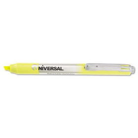 Universal 39210 - Retractable Highlighter, Chisel Tip, Fluorescent Yellow, 12/Pk