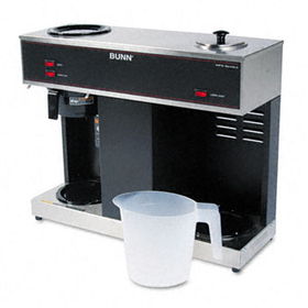 BUNN VPS - Pour-O-Matic Three-Burner Pour-Over Coffee Brewer, Stainless Steel, Black
