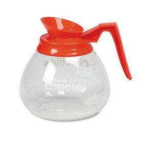 Classic Coffee Concepts 27100 - Glass Decanter Decaf 12 Cup Commercial, Orange Handle