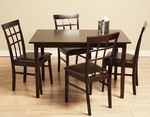 Justin 5-piece Bi-cast Leather and Wood Dining Set