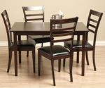 Crystal 5-piece Wood and Leather Dining Furniture Set