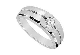 Mens Diamond Ring : 14K White Gold - 0.25 CT Diamonds - Ring Size 8.5