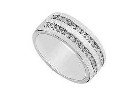 Mens Diamond Ring : 14K White Gold - 1.00 CT Diamonds - Ring Size 9.0mens 