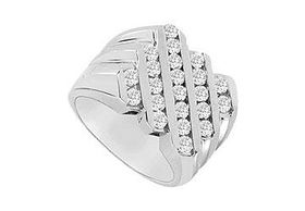Mens Diamond Ring : 14K White Gold - 1.55 CT Diamonds - Ring Size 9.5