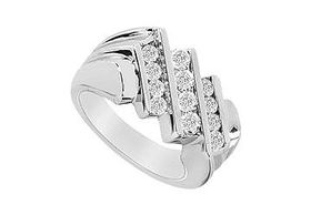 Mens Diamond Ring : 14K White Gold - 1.00 CT Diamonds - Ring Size 9.5mens 