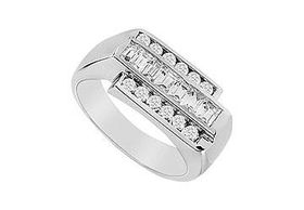 Mens Diamond Ring : 14K White Gold - 1.00 CT Diamonds - Ring Size 9.5mens 