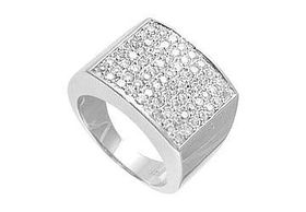 Mens CZ Sterling Silver Ring