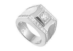 Mens CZ Sterling Silver Ring