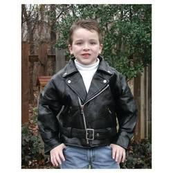 Diamond Plate&trade; Child&apos;s Rock Design Genuine Leather Motorcycle Jacketdiamond 