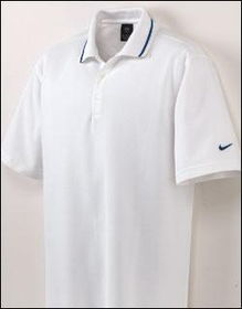 Nike Golf white tipped pique sport shirt mennike 