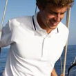 Outer Banks nautical stripe pique sport shirt men