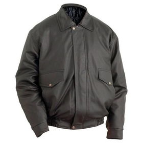 Casual Outfitters&trade; Men&rsquo;s Bomber Style Jacket with Genuine Leather Collar and Cuffs (Extra Large)