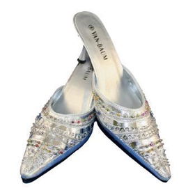 Women's Fashion Sequined Silver Slides / Mules Case Pack 24