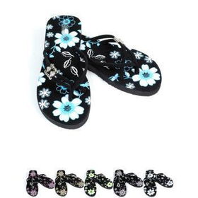 Ladies/ Juniors Flower Beach Flip Flop Sandals Case Pack 48