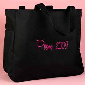 2009 Black Prom Tote w/Fuchsia Embroidery Case Pack 1black 