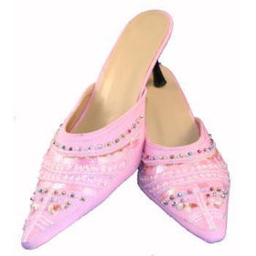 Ladies Fashion Pink Sequined Slides / Mules Case Pack 24ladies 
