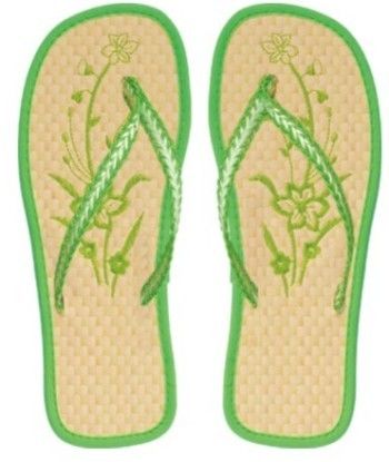 Women's Bamboo Flip Flops with Flowers Case Pack 72bamboo 