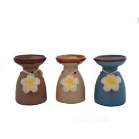 Ceramic Oil Burners w/Flower Decor Case Pack 6
