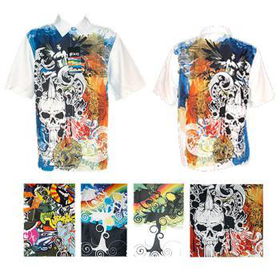 Mens Tattoo Inspired Printed Short Sleeve Polo Case Pack 30