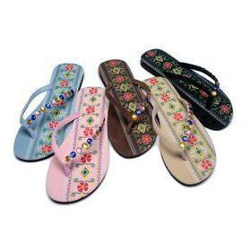 Womens Faux Gemstone Sandals Case Pack 48