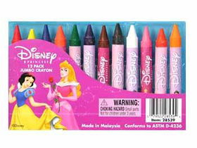 Princess 12-Pack Jumbo Crayons In Clam Shell Pack Case Pack 384princess 