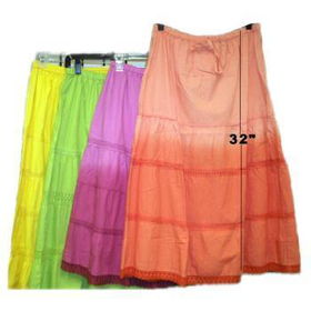 Ladies Tiered Ombre Skirt w/Lace (32") Case Pack 48