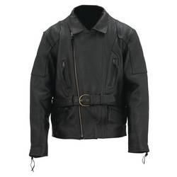 Evel Knievel&reg; Men&trade;s Black Genuine Leather Belted Touring Jacket