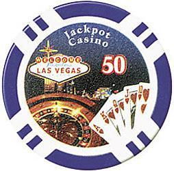 100 Jackpot Casino Clay Poker Chips - $50jackpot 