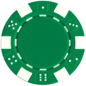 100 Striped Dice Chips - Green