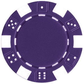 100 Striped Dice Chips - Purple