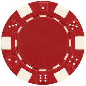 100 Striped Dice Chips - Red