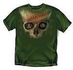 Large Skull Baseball T-Shirt (Army Green)
