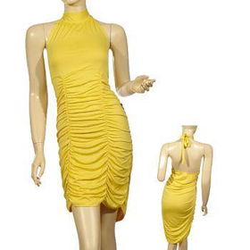 Ladies Plus Size Halter Dress W/Ruching In Front Case Pack 6ladies 