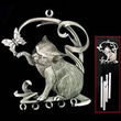Large Pewter Wind Chime - Cat