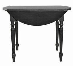 40" Round Drop Leaf Table- Antique Blackround 