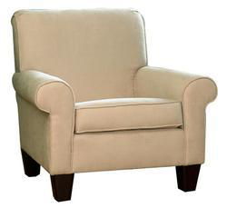Upholstered Oxford Club Chair- Beigeupholstered 