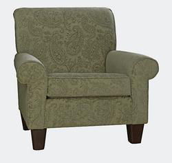 Upholstered Oxford Club Chair - Green Jacquardupholstered 