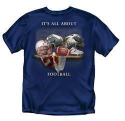 It's All About Football Youth Size T-Shirt (Navy)football 