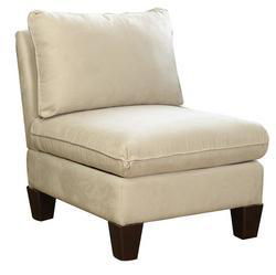 Upholstered Oxford Armless Chair- Beigeupholstered 