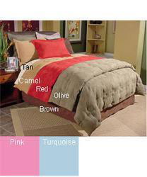 MicroSuede Red Twin Color Down Comfortersmicrosuede 