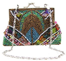 Fully Beaded Purse - Brownfully 