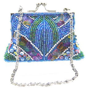 Fully Beaded Purse - Turquoise    fully 