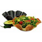 Tortilla Bowl Taco Pan Maker - Non Stick Carbon Steel - Perfect for Tortilla Shells, Tostada, Taco Salads, Desserts & More - 7x7x3 Large 4pc Set