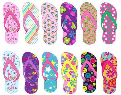 Girls Patterned Flip Flops Case Pack 72
