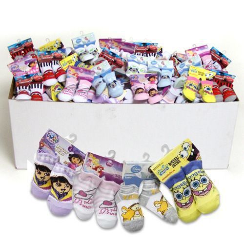 Licensed Baby Booties On Wire Display Case Pack 240