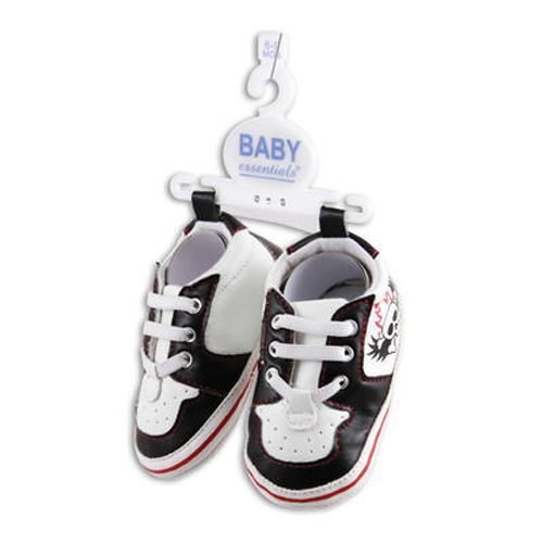 Baby Shoes Black And White With Red With Skulls Assorted Case Pack 48